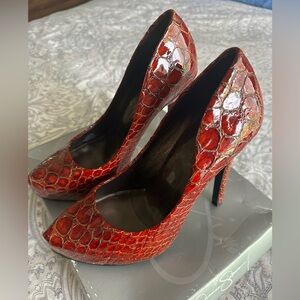 Jessica Simpson Red Snakeskin Heel